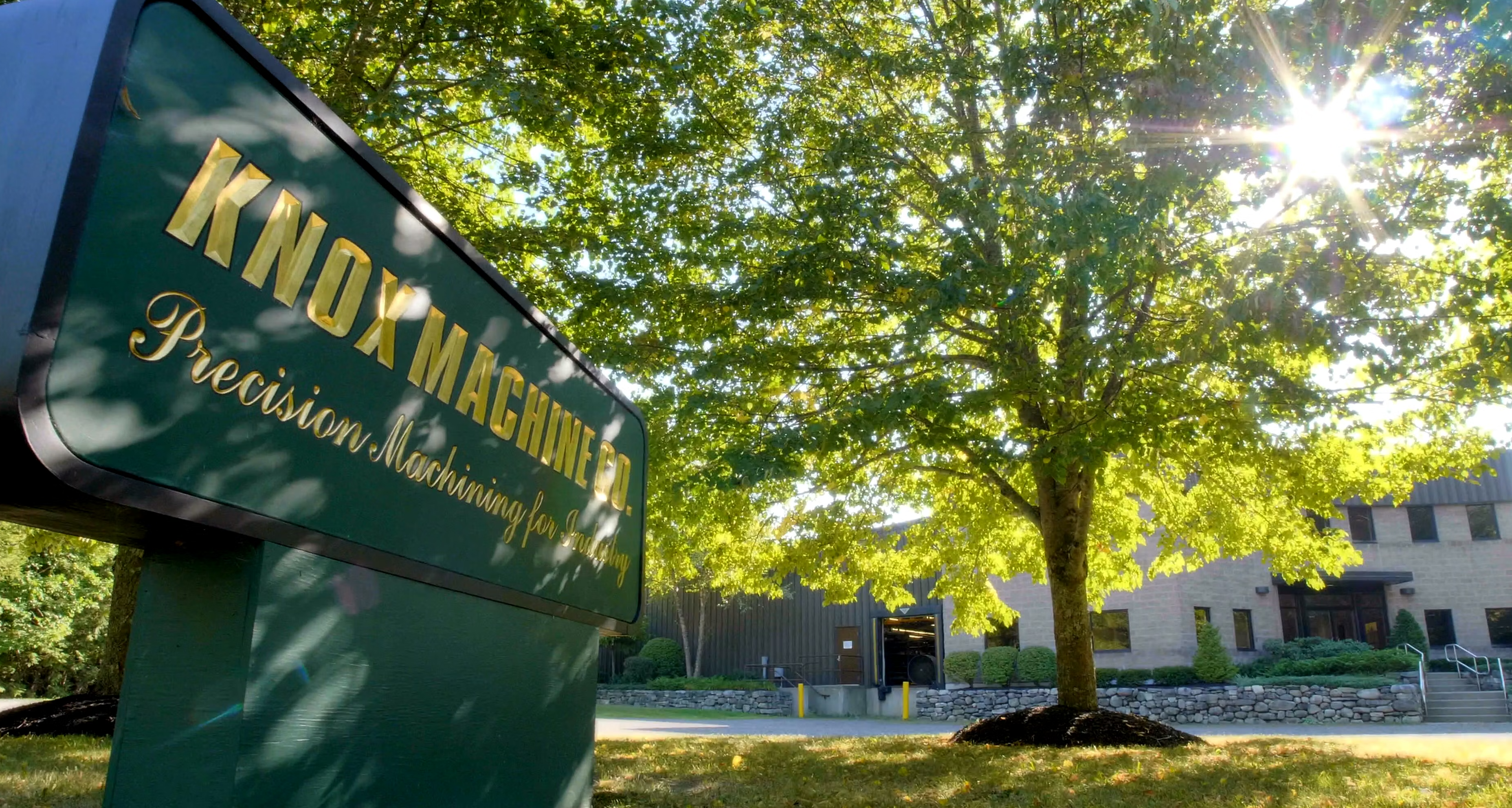 Knox Machine Company outdoor sign at the Warren, Maine facility